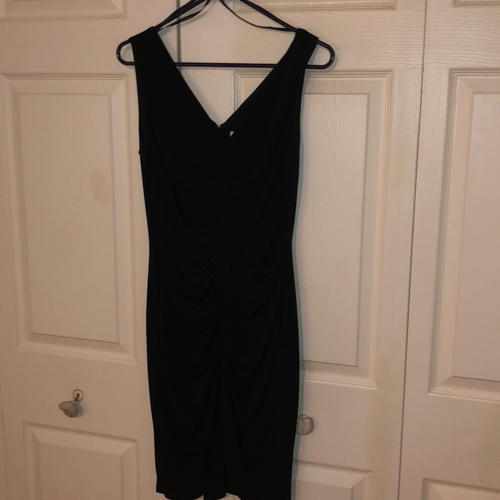 Black rouched cocktail dress